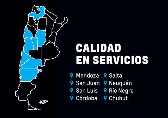 Mapa de cobertura de servicios NOXIS en Argentina